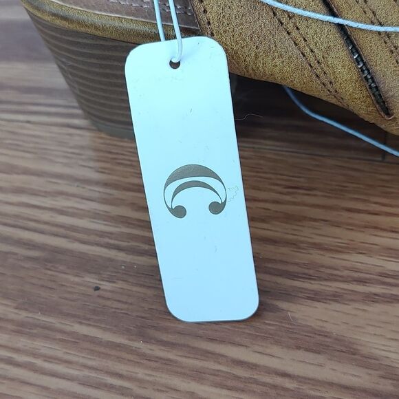 Charming Charlie Tan Tahlia Boho bohemian peep toe weaved booties heels Sz 8 NWT - Picture 6 of 8